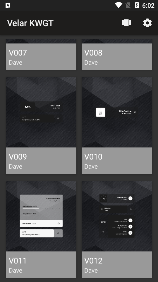 Velar KWGT app v1.6