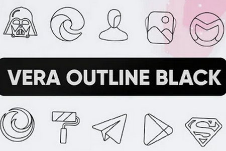 黑色线性图标Vera Outline Black破解版 黑色线性图标Vera Outline Black破解版