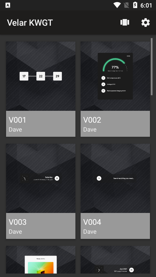 Velar KWGT app v1.6